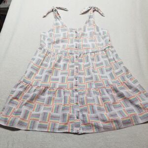 Target L Dress Take Pride Linen Blend Tie Shoulder Rainbow Babydoll Sun Beach